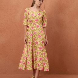 CORSICA Floral Print A-Line Midi Dress-image-44