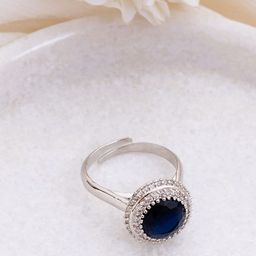 Manikya Rhodium-Plated Cubic Zirconia StuddedFingerRing-image-91