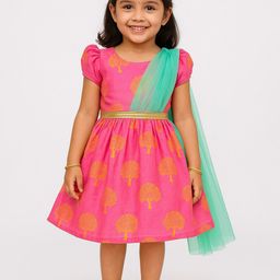 BAESD Embellished Puff Sleeve Fit & Flare Dress-40