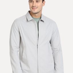 ONEMILE Men Spread Collar Striped Cotton Casual Tailored Jacket-image-6