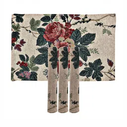 PRAKARTIK 5 Pcs Red & Grey Printed Table Lenin Set image 2