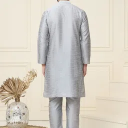 SOJANYA Men Regular Dupion Silk Kurta with Churidar image 5