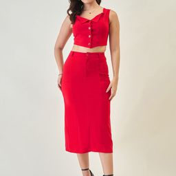 aayu Square Neck Top With Skirt-picture-3