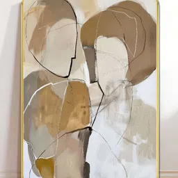 SAF Grey & Brown Abstract Couple Printed Wall Art-image-90