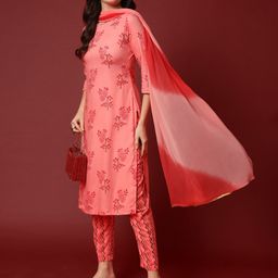 Aspriya Women Floral Printed Regular Sequinned Kurta with Trousers & With Dupatta-image-52