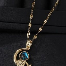 KARISHMA KREATIONS Gold-Plated CZ Studded Contemporary Pendants with Chains-picture-28