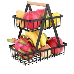 Go Hooked Black 2-Tier Storage Multipurpose Storage Shelf-46