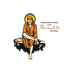 LANSTICK Orange-Coloured & YellowSai Baba Printed Self-Adhesive WallStickers-27