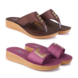 BERSACHE Women Set Of 2 Open Toe Flats-image-57