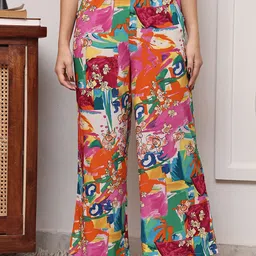 Claura Women Printed Flared Lounge Pant-image-17