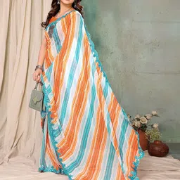 ROOP SUNDARI SAREES Leheriya Mirror Work Pure Georgette Saree-picture-53