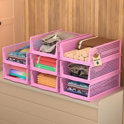 Aura Pink Set of 6 Regular Drawer Organiser Organisers-9