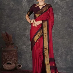 yourwish Woven Design Zari Silk Cotton Banarasi Saree-picture-55
