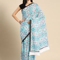 BUTA BUTI Floral Pure Cotton Saree-image-80