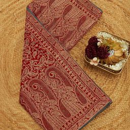 Soch Paisley Embroidered Thread Work Velvet Dupatta-picture-57