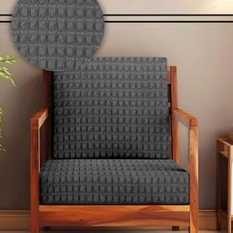Cortina Grey Solid Polyester Sofa Cover-2