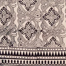 Fabindia Beige & Black Bagh Printed Cotton Lightweight Large Table Runner-54