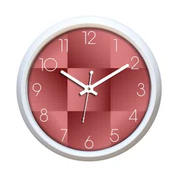 Aura White & Pink Printed Contemporary Wall Clock-18