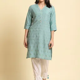 Shree Bandhani Printed Gotta Patti V-Neck Straight Kurta-42
