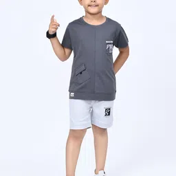 SHAKTI CREATION Boys Printed T-shirt with Shorts-81
