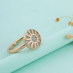 DressBerry Cubic Zirconia Stone-Studded Adjustable Finger Ring-image-77