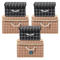 Kuber Industries Brown Set of 6 Reusable Drawer Organiser Organisers-10
