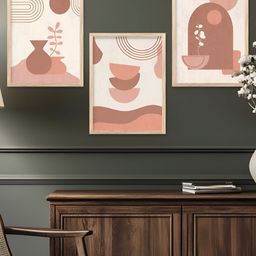 Kotart Brown & Beige 3 Piece Wood Abstract Wall Paintings-picture-40