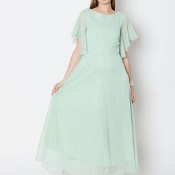 Zink London Flutter Sleeve A-Line Maxi Dress-image-32