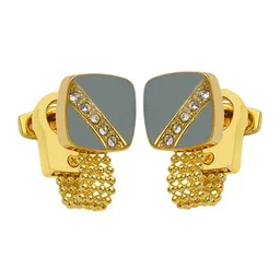 Curren Unisex Set Of 2 Stone Studded Cufflink image 2