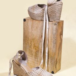 THE WHITE POLE Embroidered Wedge Heel Sandals-33