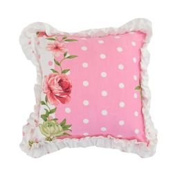 Luxmi Cotton Fabrics Pink & White 5 Pieces Floral Square Cushion Covers-image-70