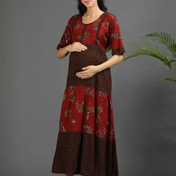 GOLDSTROMS Ethnic Motifs Print Maternity Maxi Dress-picture-15