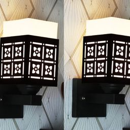 Gojeeva Black Wood Square Shaped Wall Lamp-picture-25