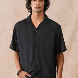 WROGN Men Comfort Textured Cuban Collar Shirt-image-30
