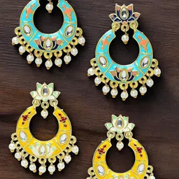 OOMPH Floral Chandbalis Earrings-49