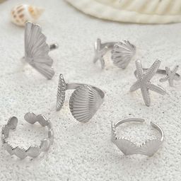 StyleCast x Revolte Women Set Of 6 Silver-Plated Finger Rings-picture-4