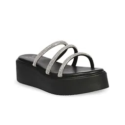 Viviblu Women Embellished Leather Platform Sandals-39