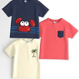 Nauti Nati Boys Pack Of 3 Graphic Printed Cotton Antimicrobial T-shirts-image-78