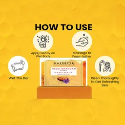 NATSBYTE Set Of 2 Haldi Chandan Handmade Bathing Bar - 120 g Each image 3