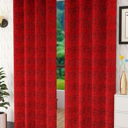 Galaxy Home Decor Maroon Set of 2 Room Darkening Door Curtain-image-80