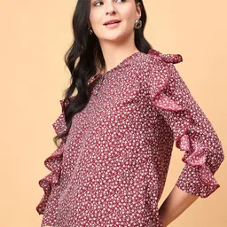 NEESH Geometric Print Crepe Styled Back Top image 3