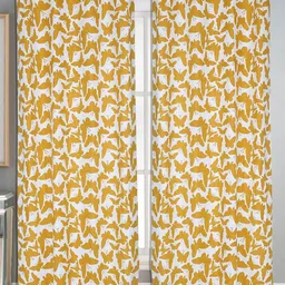 Dekor World Yellow Set of 2 Window Curtain-picture-20