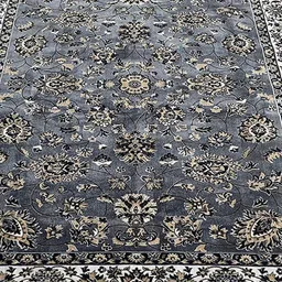 SANA CARPET Grey & Black Floral Anti-Skid Rectangular Carpet-12