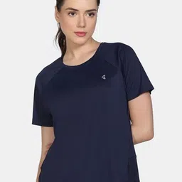 Zelocity by Zivame Women Raglan Sleeves Indigo T-shirt-image-56