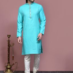 RANAK Men Regular Pure Cotton Kurta with Pyjamas-image-74