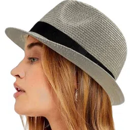 Infispace Men Grey Self Design Fedora Hat image 4
