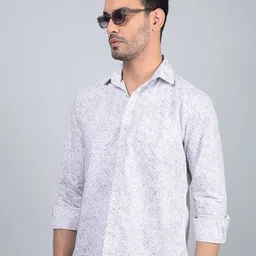 Crimsoune Club Men Classic Slim Fit Geometric Printed Casual Shirt-image-76