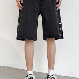 StyleCast x Revolte Men Mid Rise Loose Fit Denim Shorts-image-46