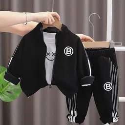 Little Surprise Box LLP Kids Printed Jacket T-Shirt & Joggers Clothing Set-image-85