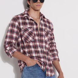 SHOWOFFFF Men Tartan Checked Comfort Slim Fit Cotton Shirt-image-43